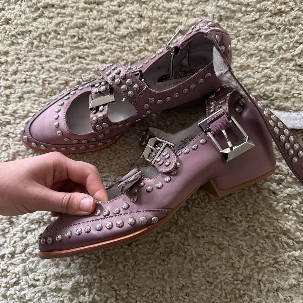 FP x Jeffrey Campbell Cooper Studded Flat Mauve - Picture 8 of 8